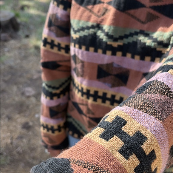 Aztec Boho upcycled blanket hoodie - Picture 9 of 12